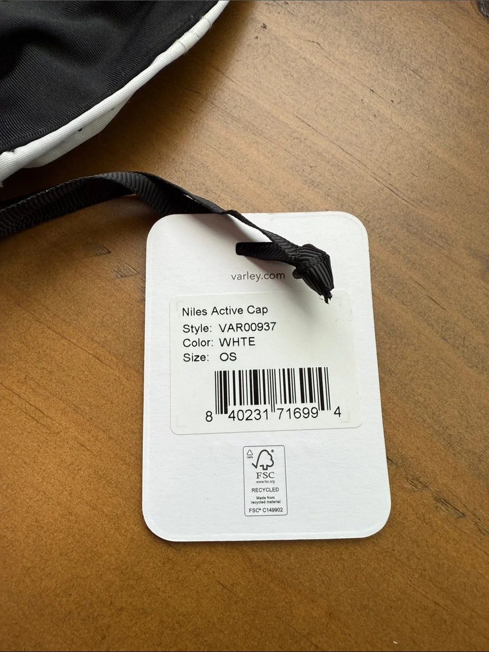 Varley Niles Active Cap White Hat